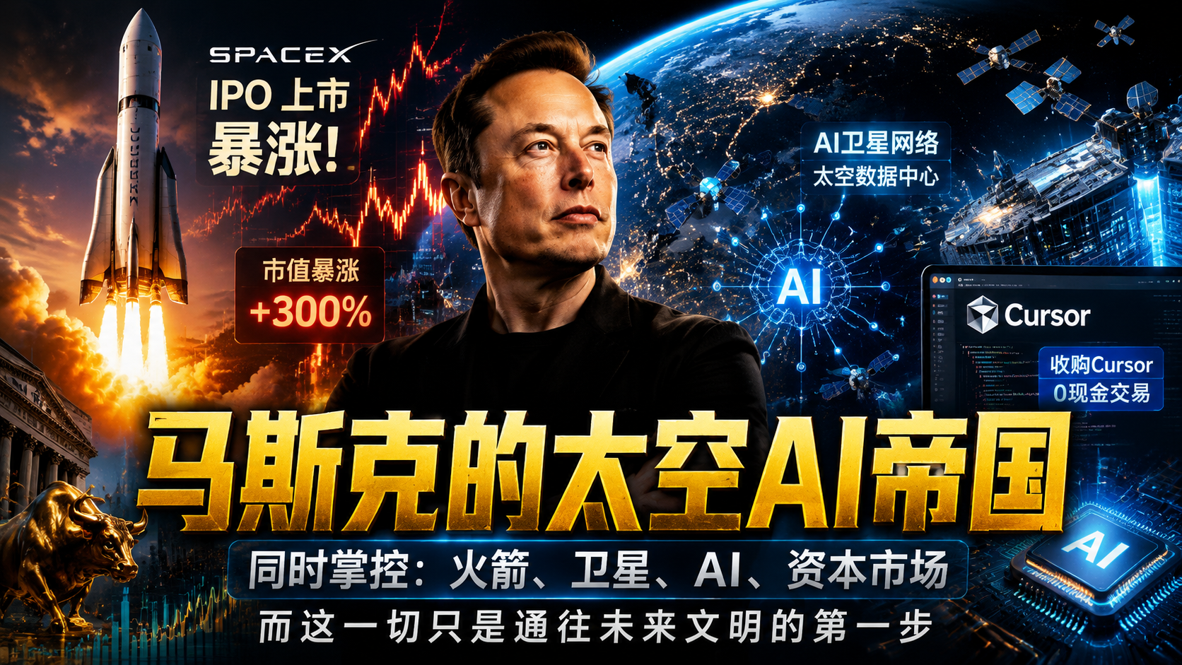 马斯克的太空AI帝国：SpaceX上市、Cursor收购与人类文明的终极棋局-与其焦虑，不如其说。欢迎来到 AI 时代的超级个体实验场。月其说